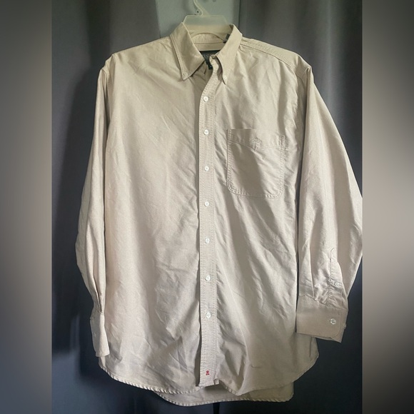 Mens Resistol Rodeo Gear Beige Men's Button Down Front Pocket Shirt size Med - Picture 1 of 9
